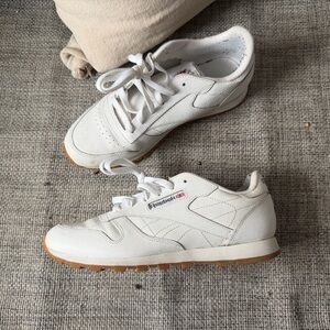 Reebok Classic White Leather Athletic Sneakers